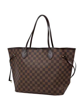 Louis Vuitton Neverfull MM Tote Shoulder Bag Damier Brown